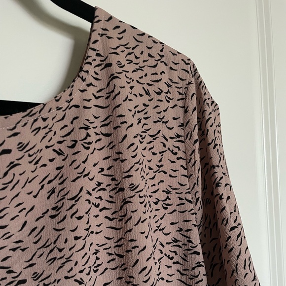 Mauve/Pink & Black Printed Top (Size L) - Picture 3 of 5